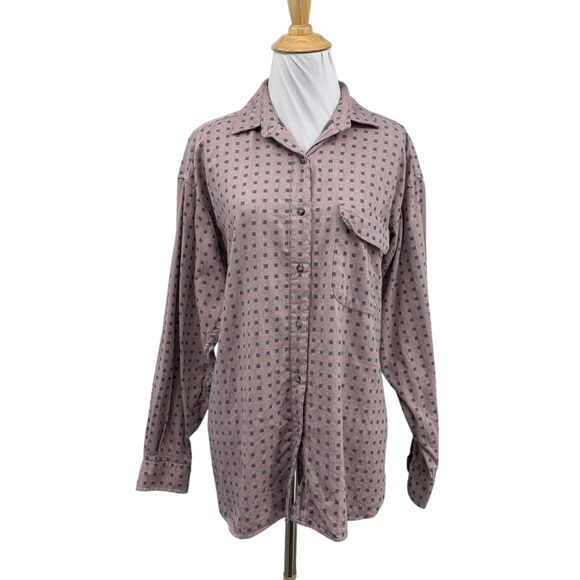 Patagonia Tops - Patagonia Shirt Womens M Medium Purple Gray Long Sleeve Button Pocket Drop Cut